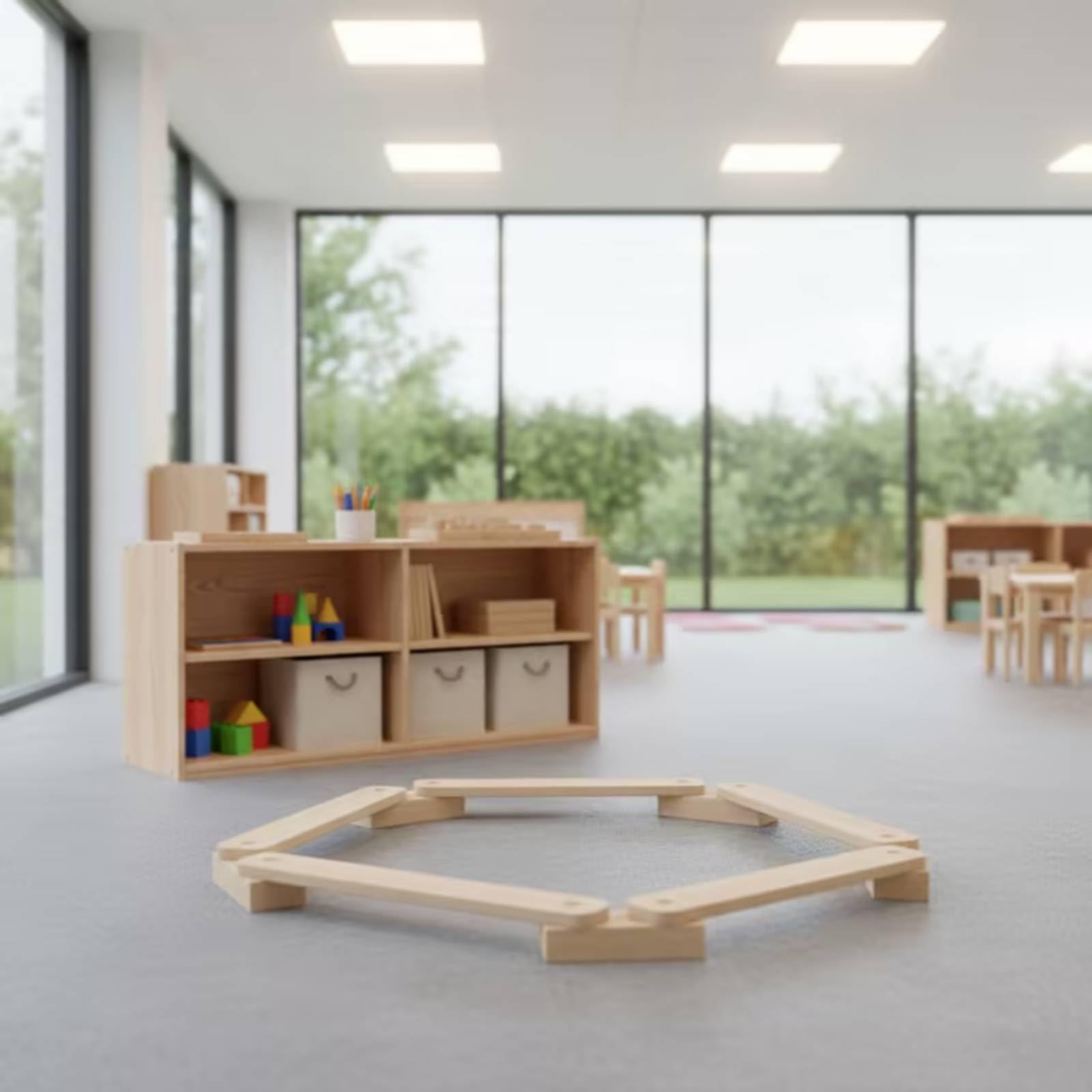 predolo Juegos Tabla de Equilibrio de Madera Desarrollo Motor Balancín Madera Uso Interior y Exterior Juguete Infantil para Preescolares, Niños, Aula