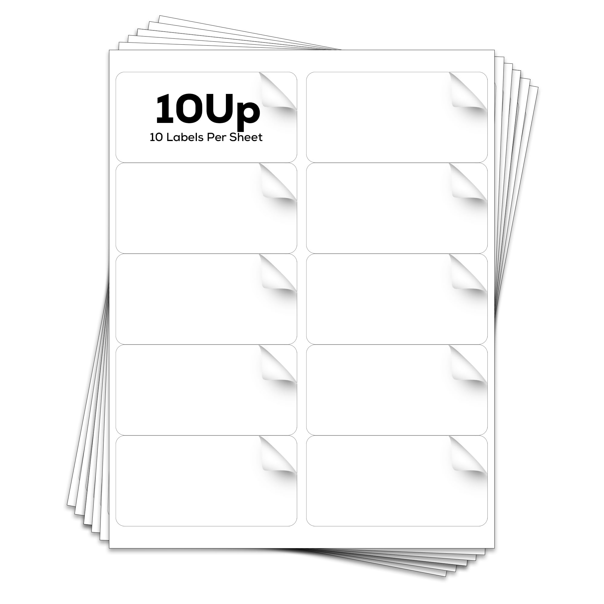 Photo 1 of Label Stickers - 2x4 inch, 500 Labels, 50 Sheets, 10 Labels per Sheet - Laser & Inkjet Printer Labels - Shipping Labels - Labels for Printer - Mailing Labels - Printable Labels 10 Labels /Sheet