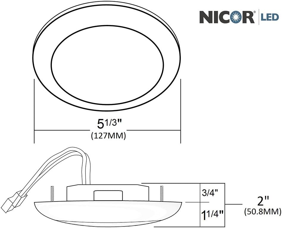 NICOR Lighting DLS4-3006-120-3K-WH 4 in. Dimmable 600 Lumen LED Surface Mount Retrofit Kit in 3000K with White Trim