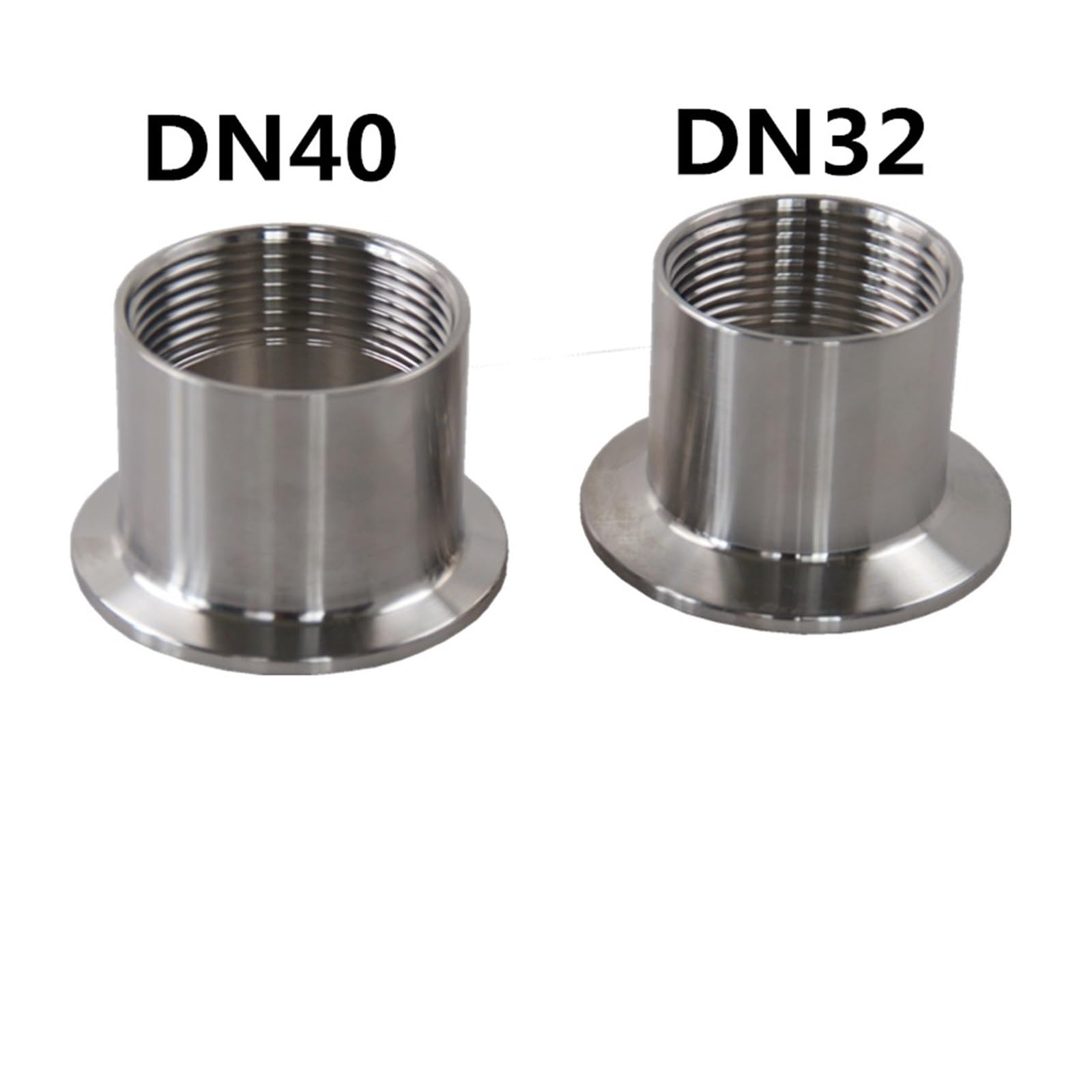 Adaptadores DN32 DN40 3 uds 5 uds for calentador sanitario de acero inoxidable SS304 accesorios de tubería de virola roscada hembra tri-abrazadera(5PCS DN40)
