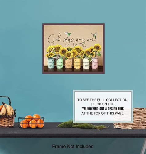 Miniatura 7 de Christian affirmation Wall Art LARGE 11x14 - Inspirational Bible Verse - Religious Decor for Women - positive Quote Scripture Wall Decor - Catholic