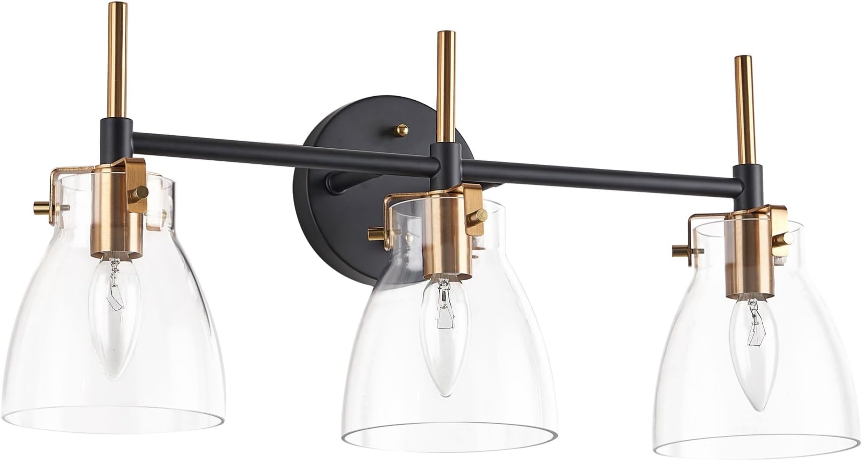 Hamilyeah 2 Light Bathroom Lighting Fixtures Over Mirror, Black