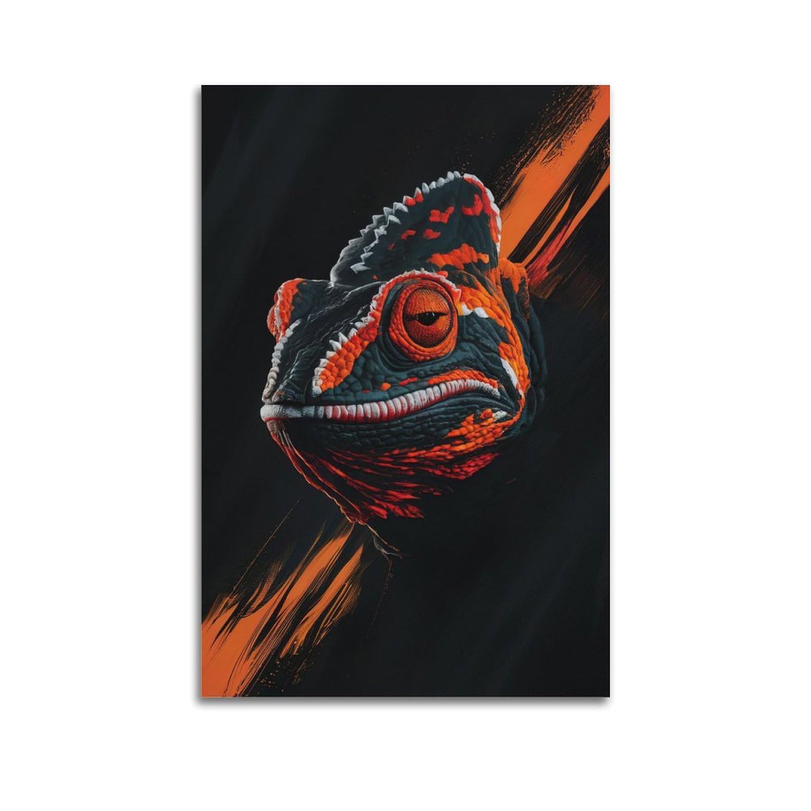 WZKTCL Animal Poster Chameleon in The Dark Poster Decorative Painting Canvas Wall Posters And Art Picture Print Modern Family Bedroom Decor Posters 24x36inch(60x90cm)
