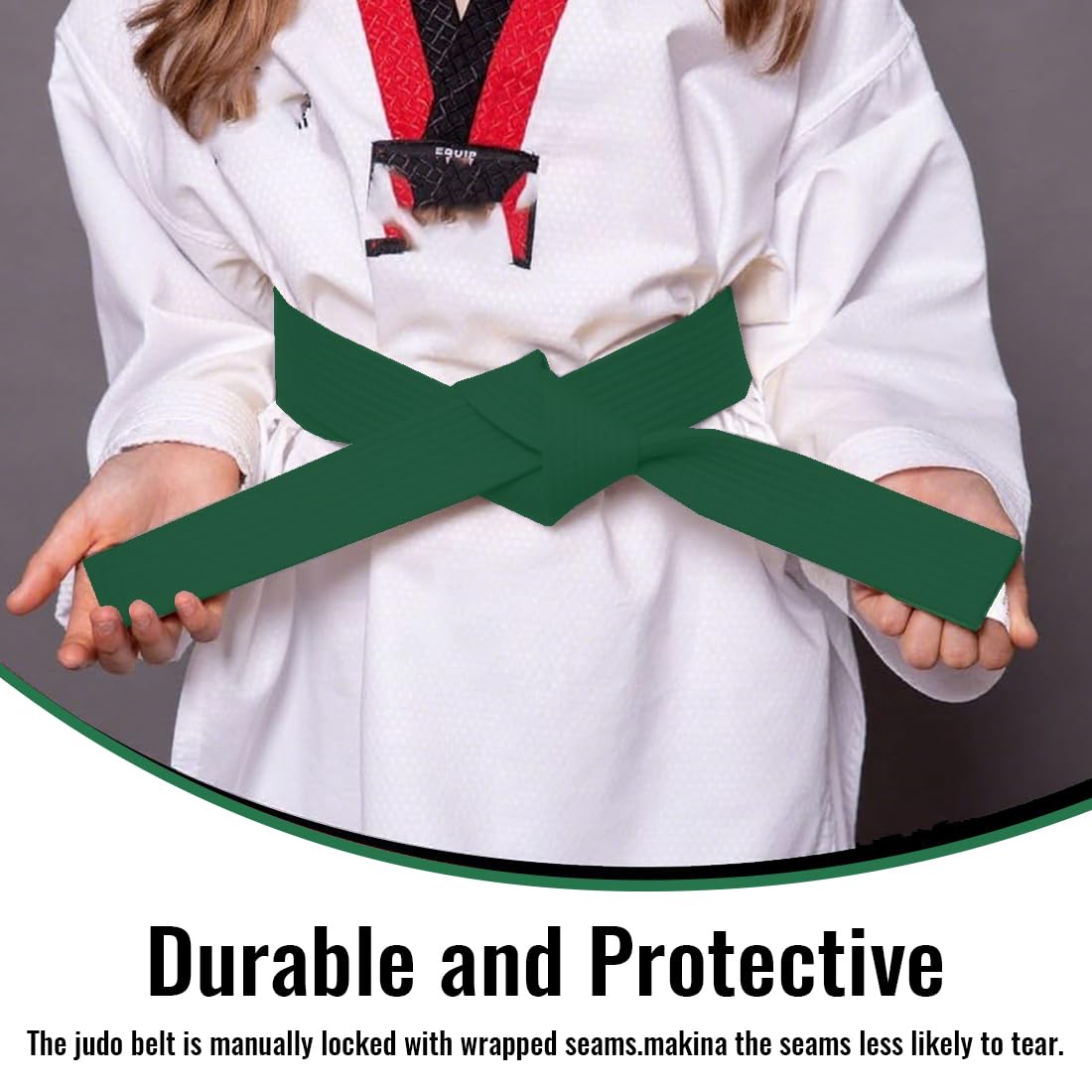 1 pcs Ceintures D'arts Martiaux, Vert Ceintures de Judo, Ceinture de taekwondo professionnelle pour karaté ceinture de sport Ceinture Accessoire de sport de combat Taekwondo, 220cm