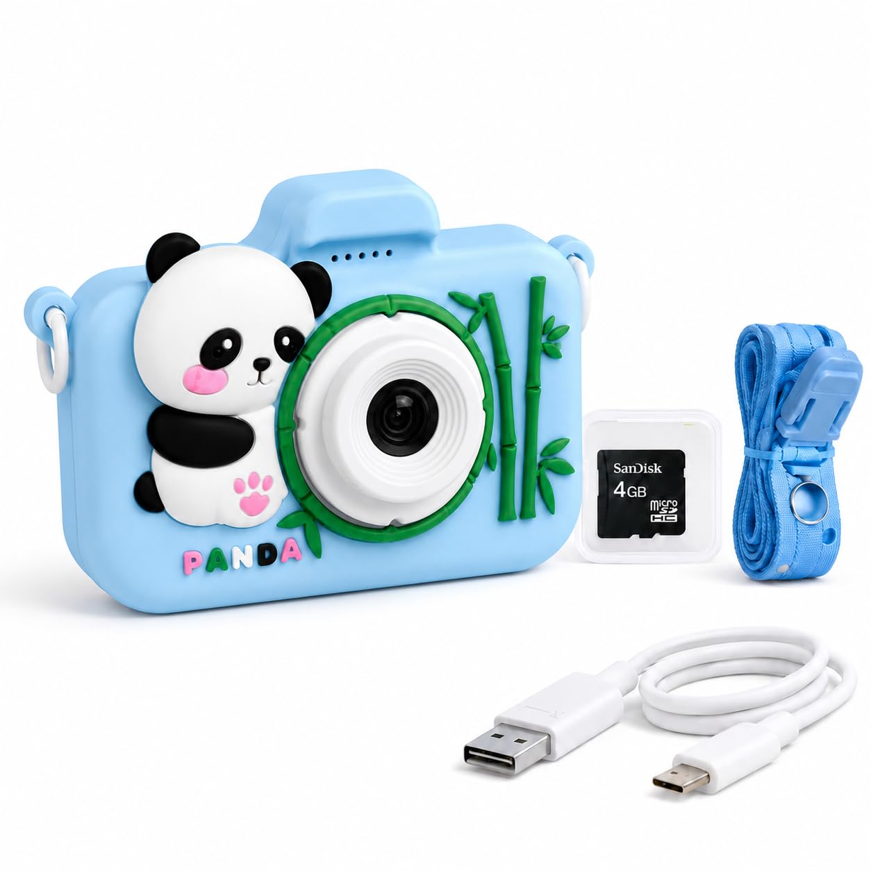 Cason Mini Digital Camera for Kids1080P HD,Camera with Dual Cameras,Rechargeable with SD Card, Real Toy Camera with Games,Birthday Gift for Kids for 5-12 Years Kid (Panda)-image-22