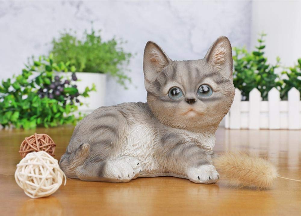 YNIYUJKL Sculpture Statue Figurine Animal Decor Statue Ornaments Living Room Bedroom Small Ornaments Simulation Cat Animal Resin Ornaments