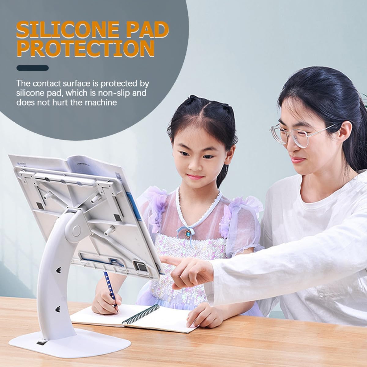 BESPORTBLE Multipurpose Laptop Stand and Tablet Riser, Portable Foldable White Computer Holder with Anti-Slip Base for Reading and Study Desk Use