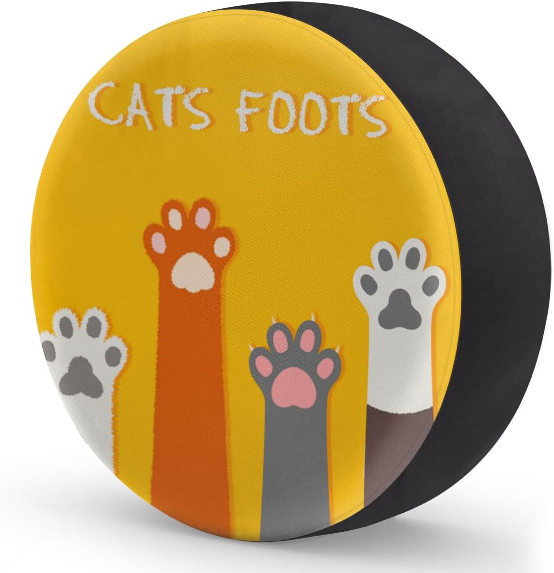 Cats Foots Tire Covers Portable Spare Tire Cover Soft Durable Waterproof Dustproof Set of 4 Bags 15 Inches for Car Truck SUV Trailer Camper