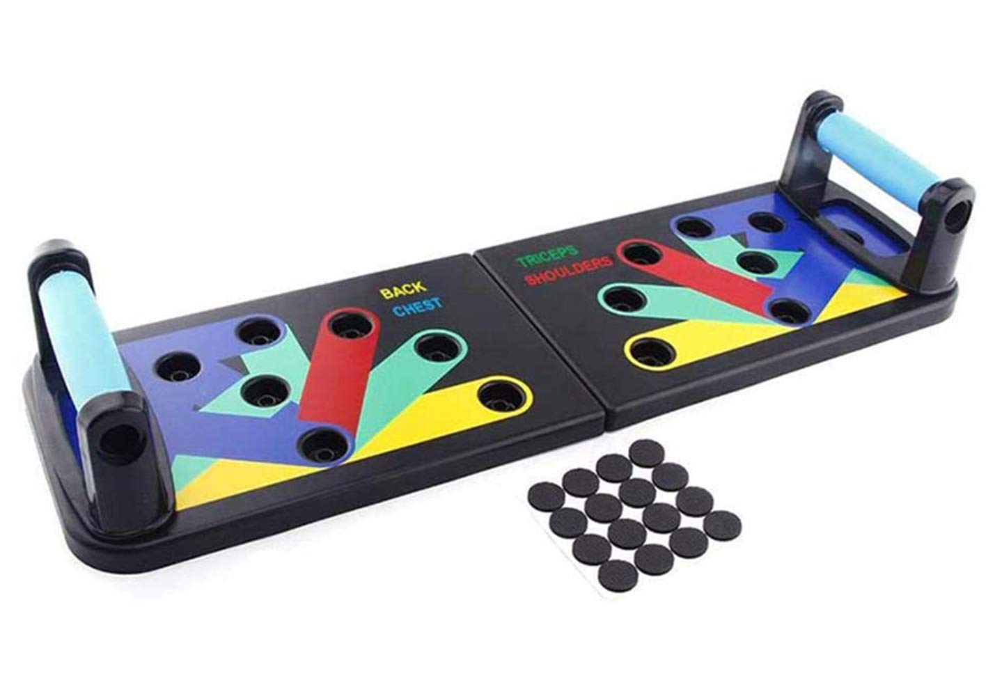 Bline Multipurpose Foldable Pushup Board Complete Push Up Training System Color-Coded Push-up Bracket Board Portable for Home Fitness Training