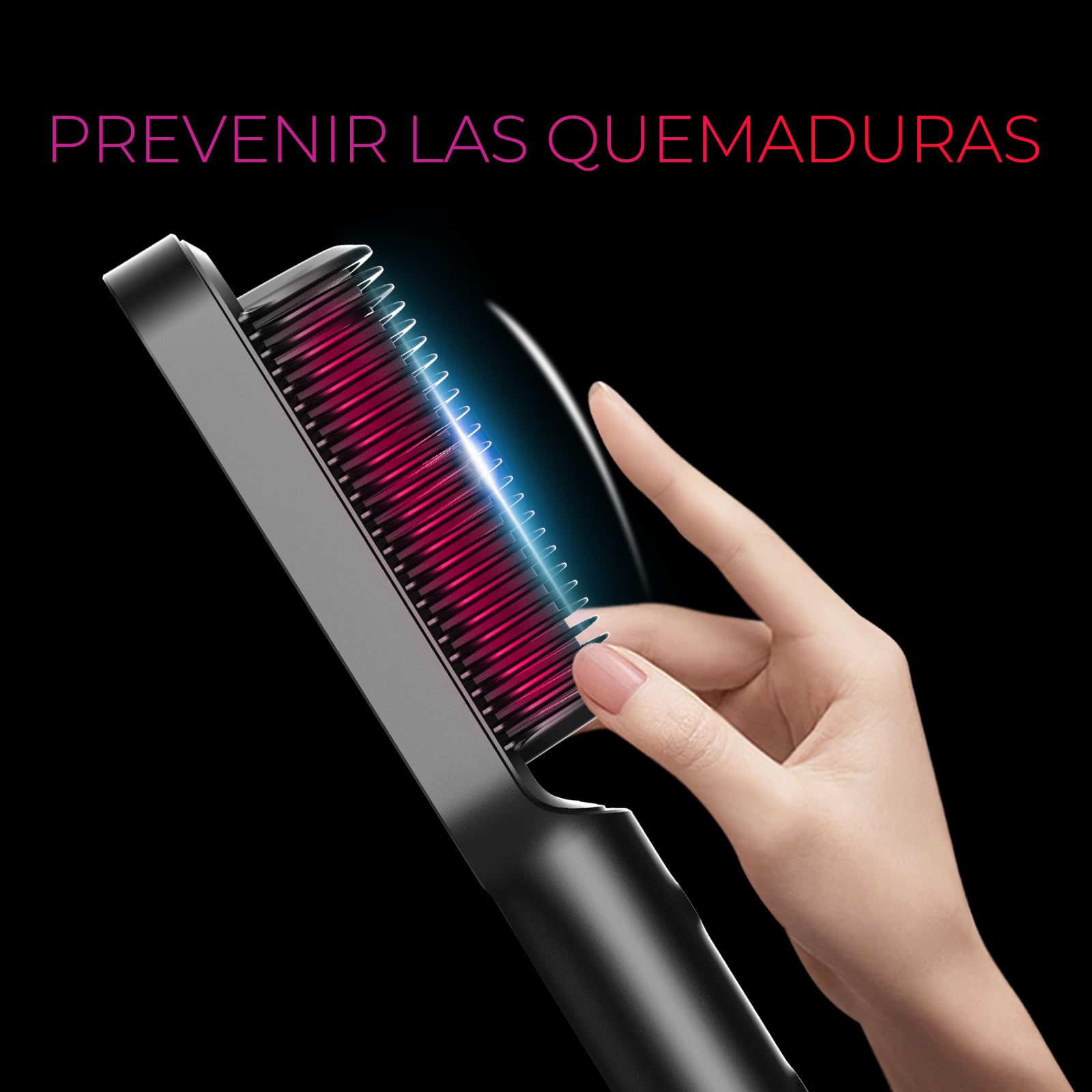 TYMO RING Cepillo Alisador Pelo Profesional, 5 Temperaturas 130°C-210°C, Calentamiento Rápido, Doble Voltaje, Negro