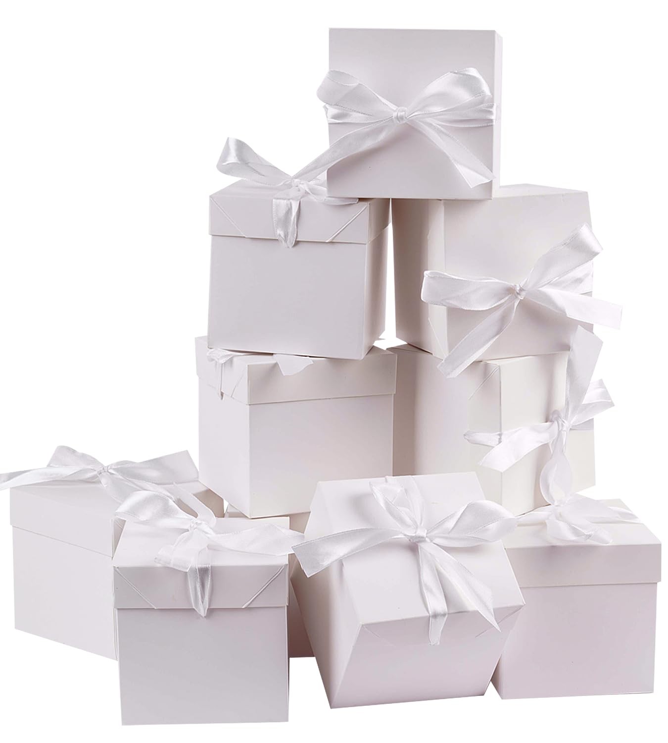 Elephant-package 12Pack White 6Inch Gift Boxes with Lids, Squared Boxes with Lids Perfect for Weddings, Birthday Party Favor, Engagements, Graduations, Holidays, Christmas Xmas, New Year.