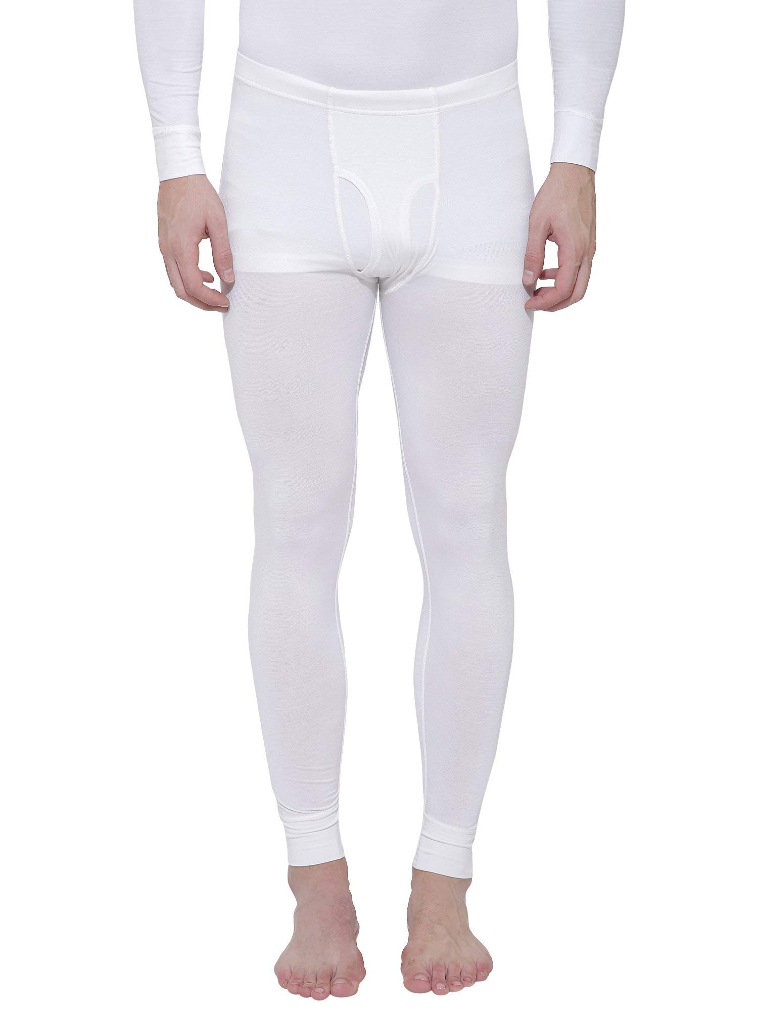 by (Bodycare) Men Off White Solid Thermal Lower-image-2
