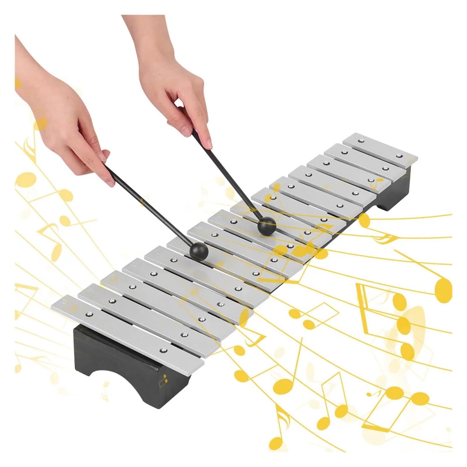 Xilófono Xilófono Glockenspiel de 15 notas Base de madera Aluminio