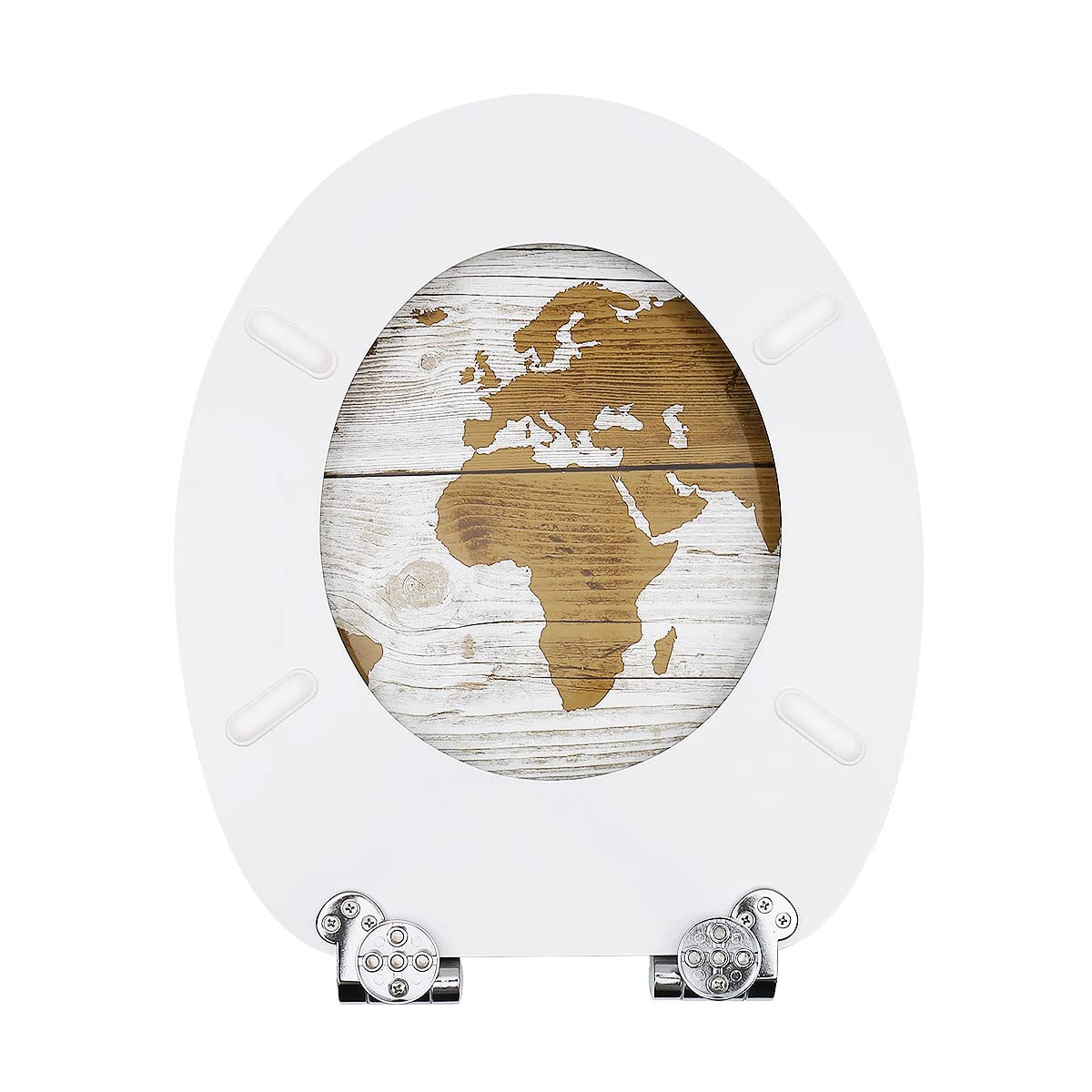 Fanmitrk Wc-bril met softclosemechanisme, toiletdeksel, hout, massief