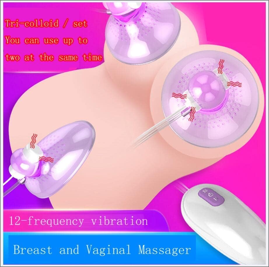 Vibromasseur de Mamelon, Pinces de Mamelon Vibrantes, Masseur de Sein à 12 FréQuences, Jouets Sexuels pour la Masturbation FéMinine Vibrateur de Langue de Stimulation Mammaire,B