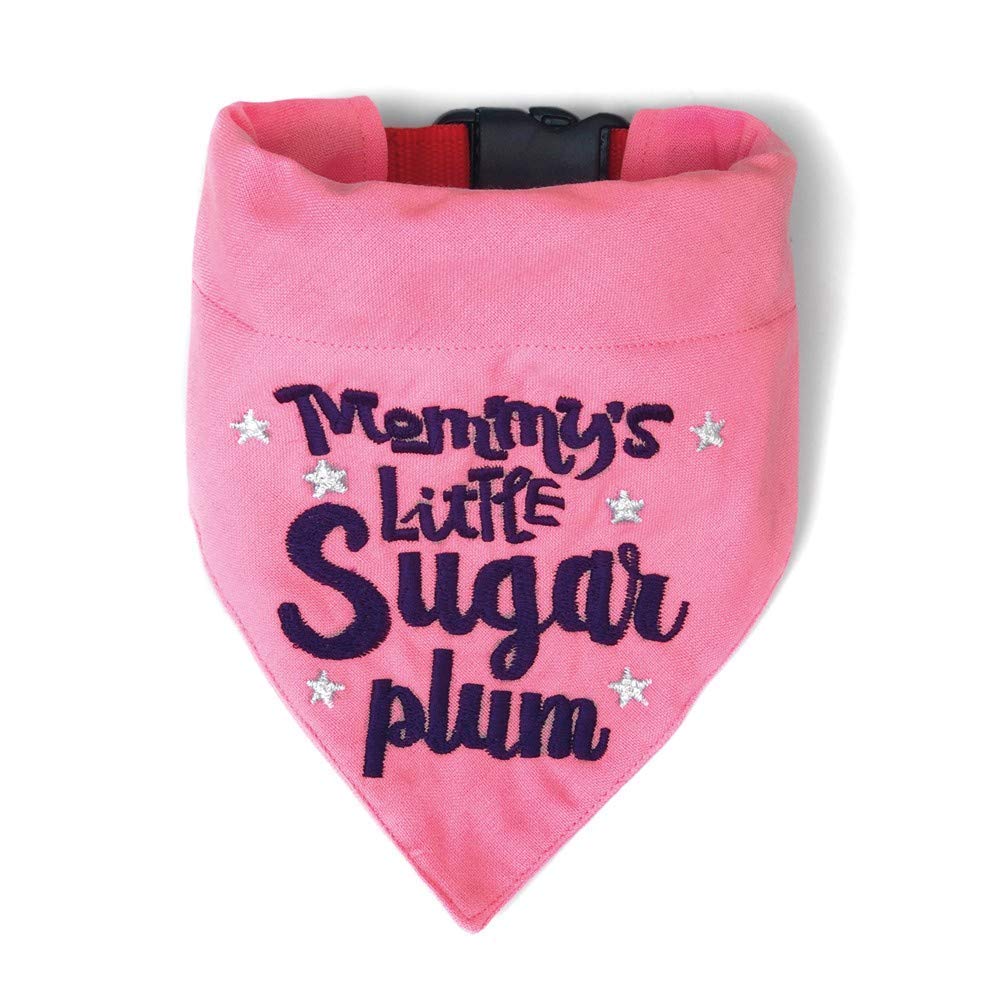 That Dog In Tuxedo Mommys Little Sugar Plum Embroidered Dog Bandana with Adjustable Dog Collar (Pink, S) (B07L7L77VZ) Amazon Price History, Amazon Price Tracker