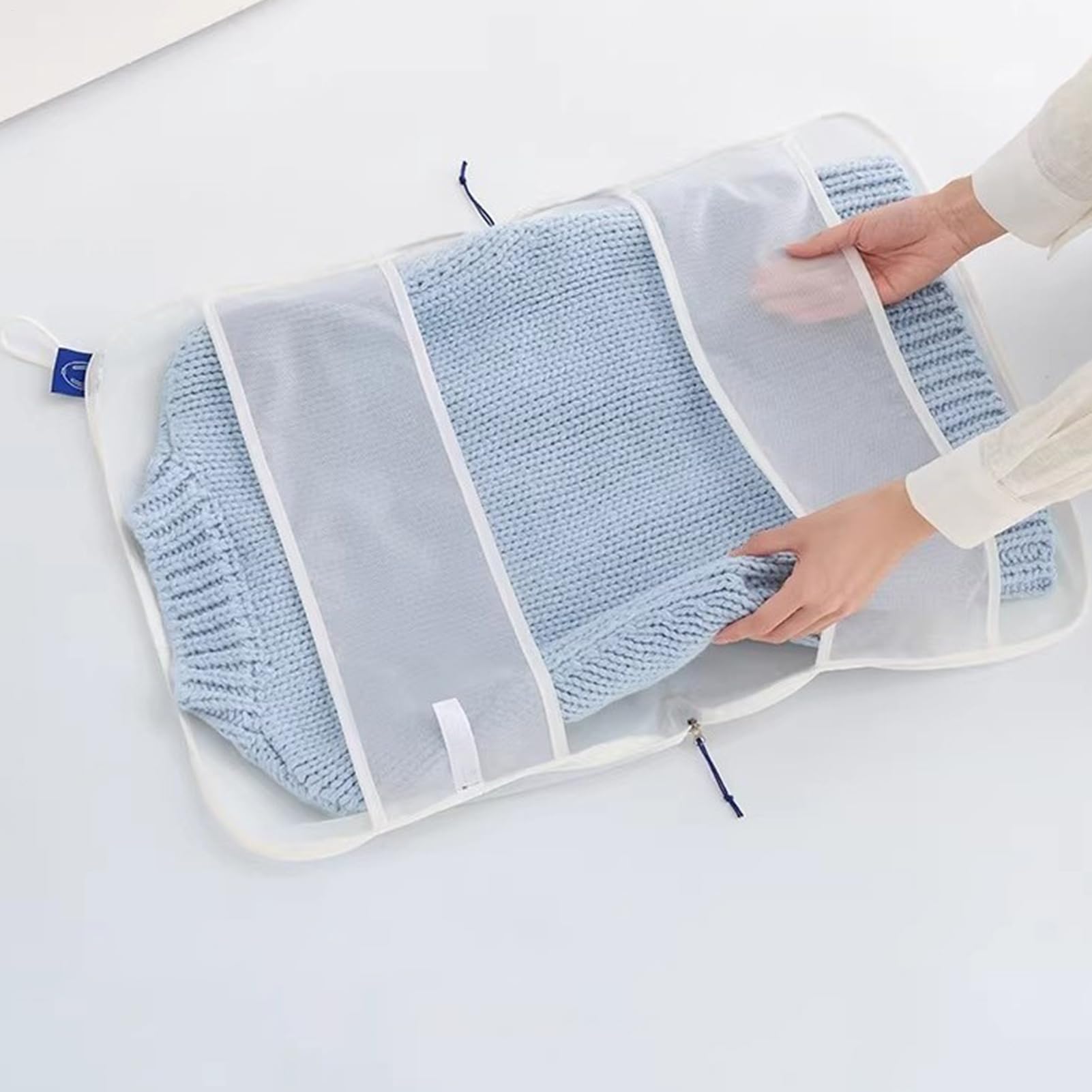 Wäschesack 51x36 cm Hochdurchlässig Mit Tragegriffen | Verformungsbeständiger Wäschesack aus Stoff Für Wolle Baumwolle Kleidung Waschmaschine Zuhause Wohnung Studentenwohnheim