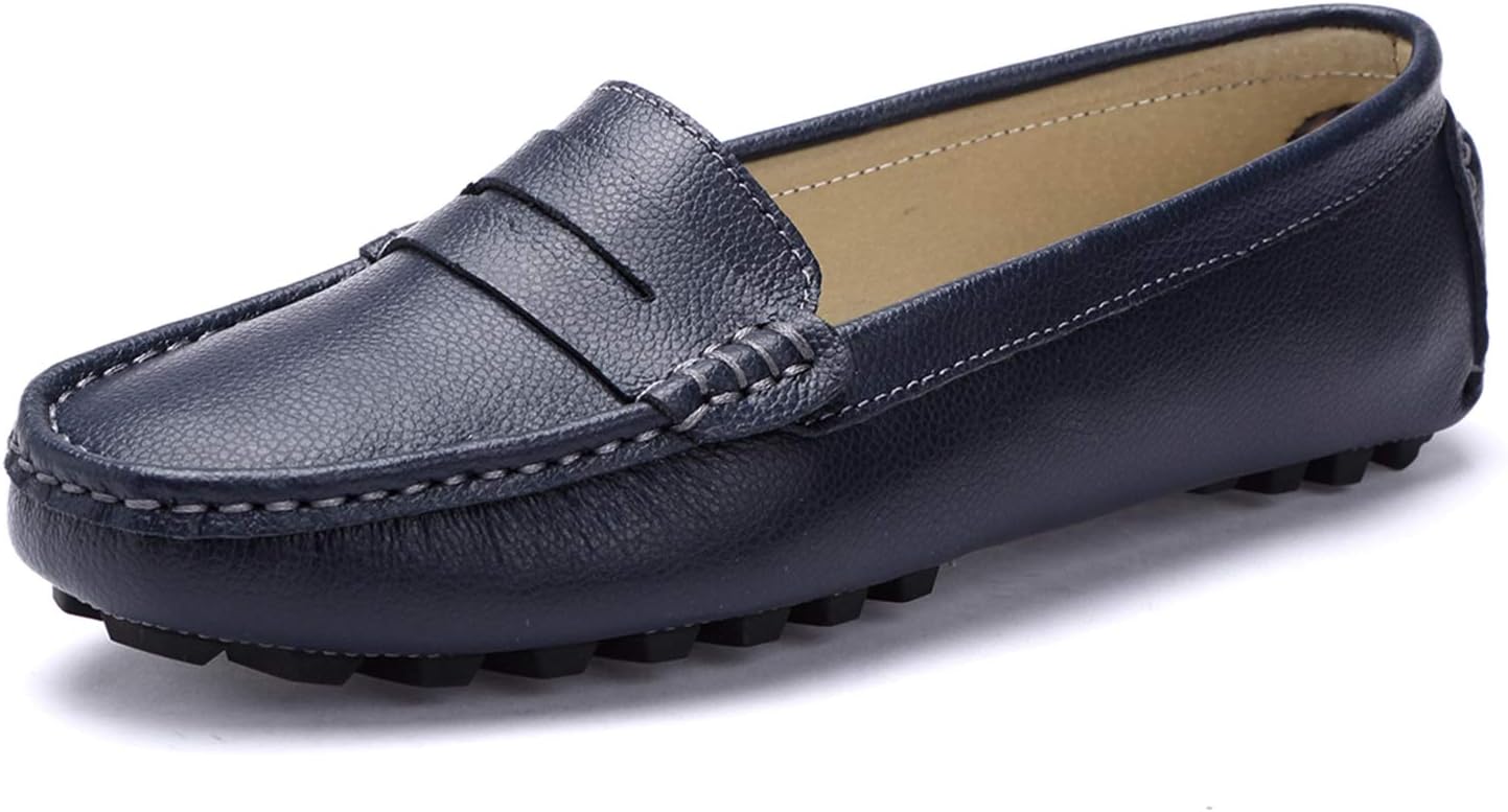 SUNROLAN Women's Penny Loafers Casual Driving Moccasins Comfort Classic Boat Shoes