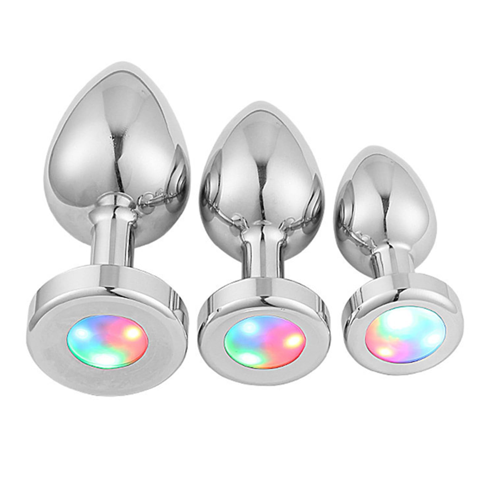 Anal Plug Vibrator with Luminous Tail Adult Sex Toys Rechargable 10 Modes Vibrating Butt Plug for Prostate Massage LED Colorful Light up for Beginners & Couple Sex Games: M Metal anal plug