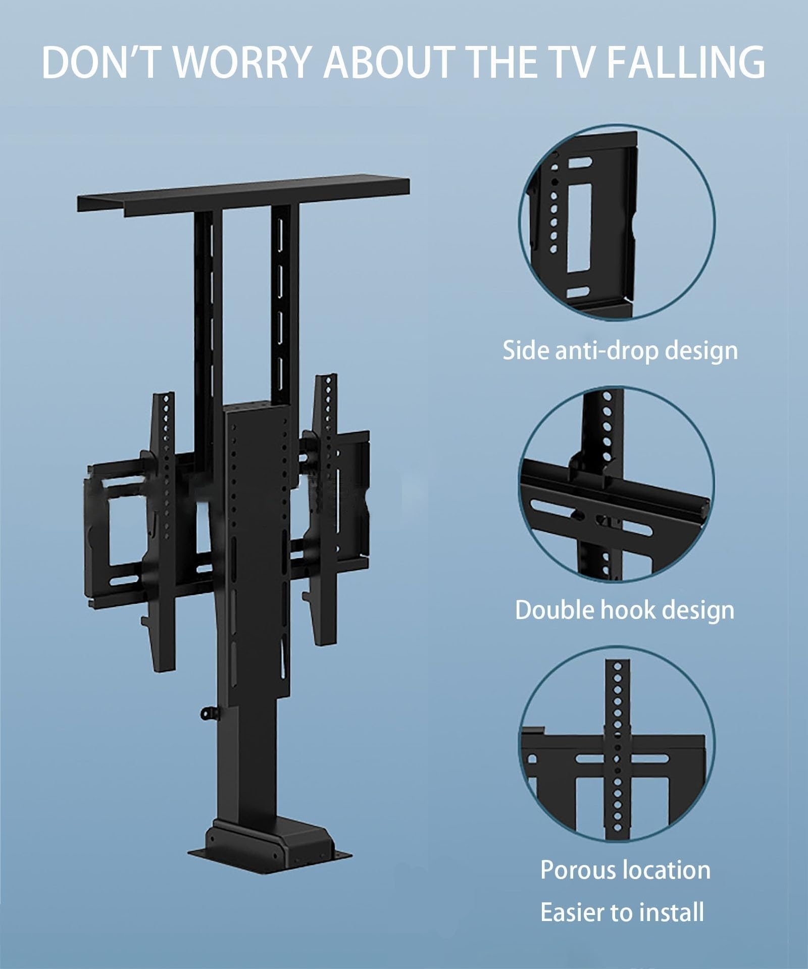 Soporte ajustable para TV de 32 a 70 pulgadas, diseño telescópico con opción de gabinete oculto, soporta hasta 60 kg de peso