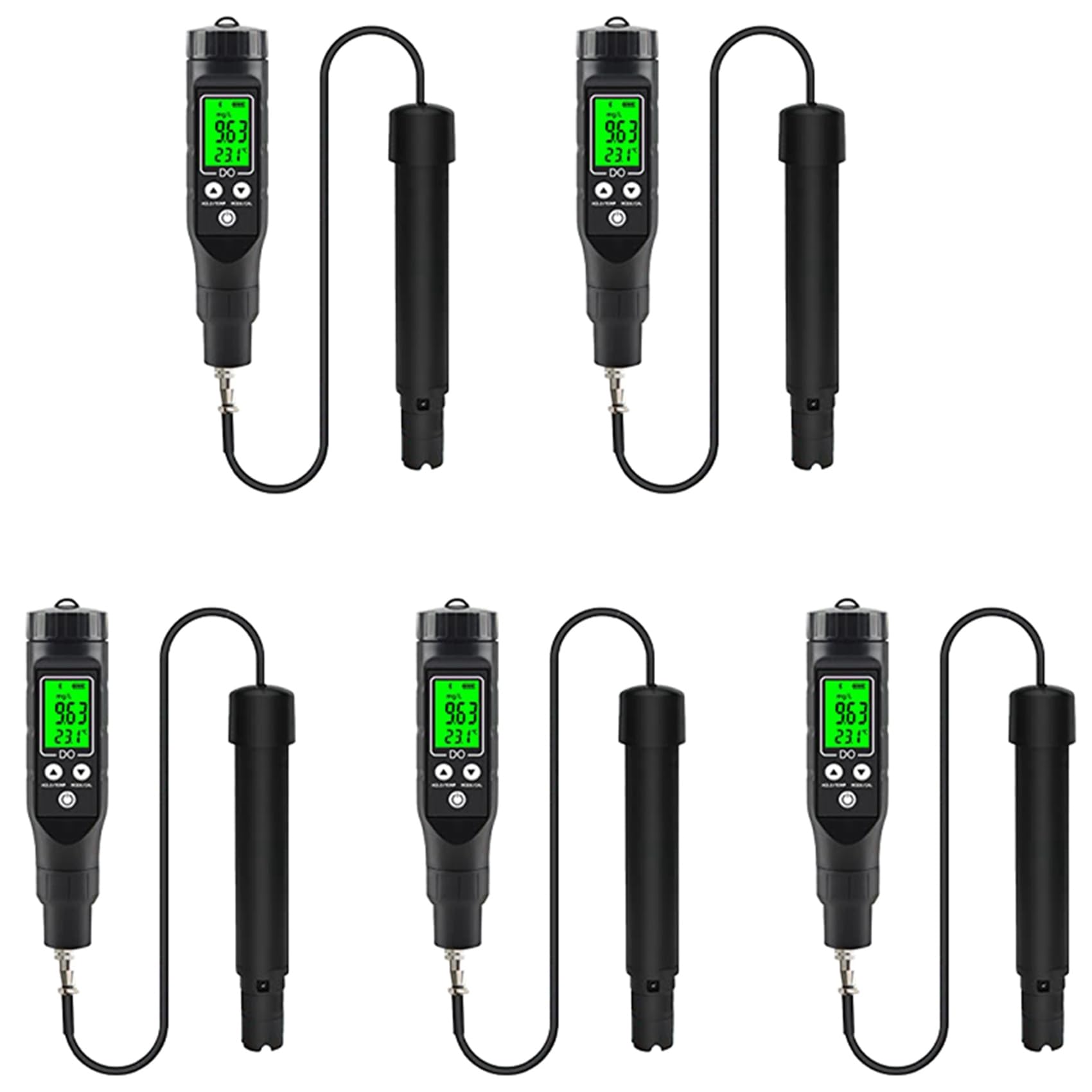 Jnchdghwa Black 5X Smart Bluetooth Dissolved Oxygen Meter,Portable 0.0-30Mg/L Dissolved Oxygen Meter Range,Dissolved Oxygen Test Kit