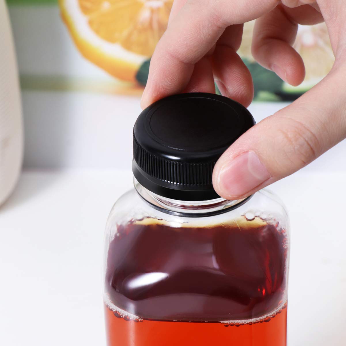 Dandat Bottiglie in plastica a collo lungo, con versatore e tappi, in