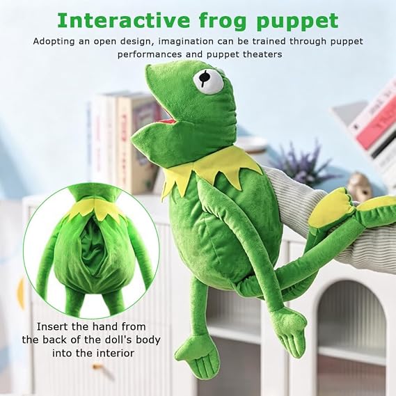 Frog Hand Puppet with Working Mouth, 60cm Soft Hand Frog Stuffed Plush Toy, Funny Puppet's Toy, Frog Plush Hand Puppets, Frog Anime Puppets for Children & Adults Birthday Gift Ssurprise