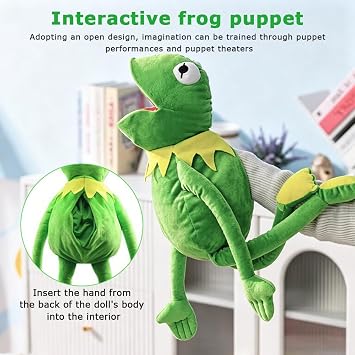 Frog Hand Puppet with Working Mouth, 60cm Soft Hand Frog Stuffed Plush Toy, Funny Puppet's Toy, Frog Plush Hand Puppets, Frog Anime Puppets for Children & Adults Birthday Gift Ssurprise