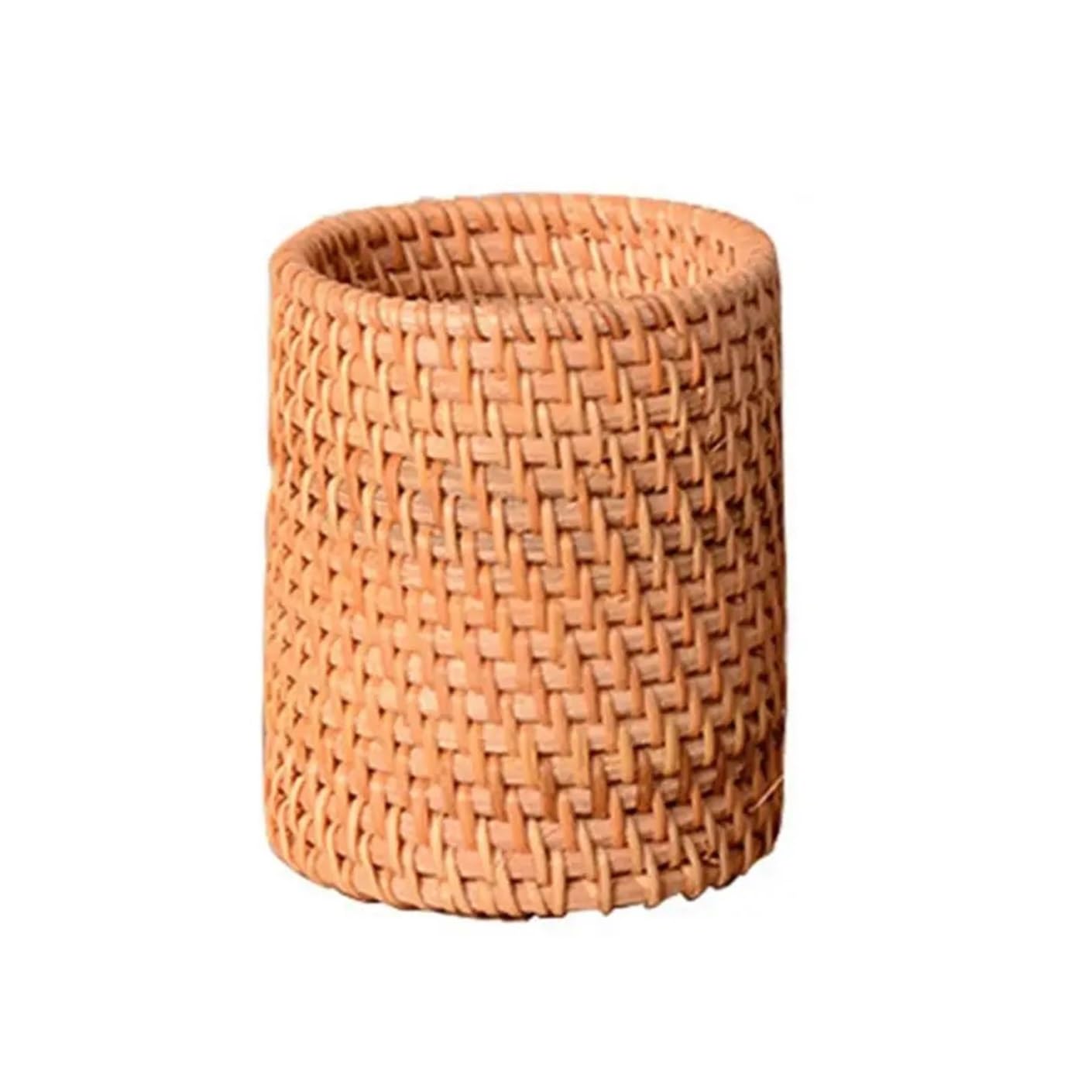 ZNJAMN 1pcs Stationery Storage Wood Vine Rattan Pen HolderCosmetic Holder Hand Woven Multifunctional Handmade for pens(A)
