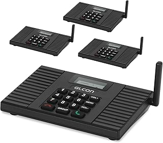 Intercoms Wireless for Home - Full Duplex Wireless Intercom System - Hands Free 1.1 Mile Range Two-Way Communication System - Expandable Intercom System for Business, House, Office - 4 Pack