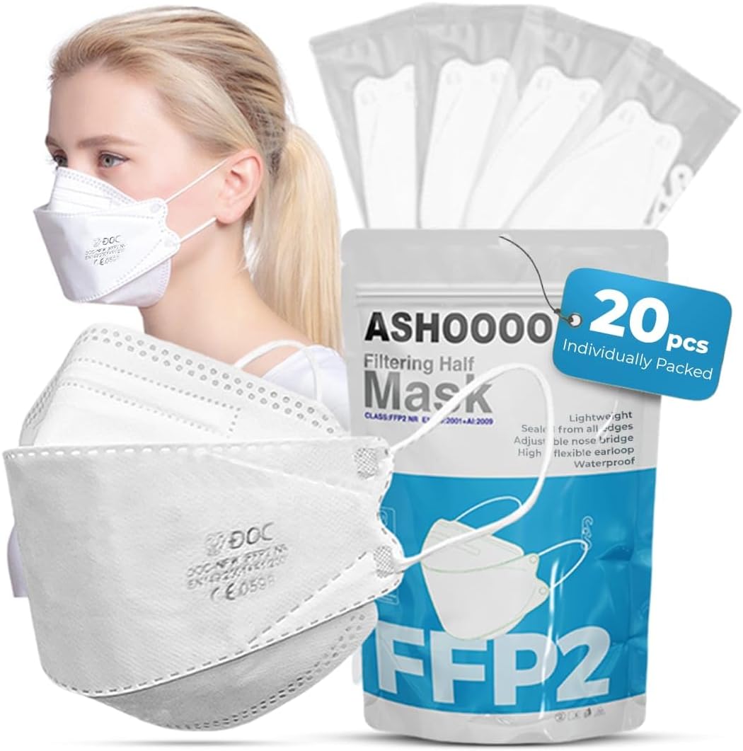 Face Masks FFP2 20x Uk certified individually wrapped face masks FFP2 mask N95 face Mask respiaror 4-Layer Filtering FFP2 Mask with CE Marks mask fpp2 mask kn95 face mask uk