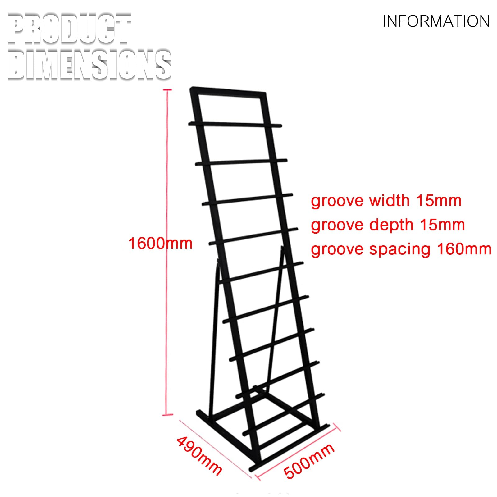 Support d'échantillons de carrelage de sol, présentoir en métal, support d'échantillons en bois pour vente au détail ou exposition, fente en forme de V, solution de présentation durable et élégante