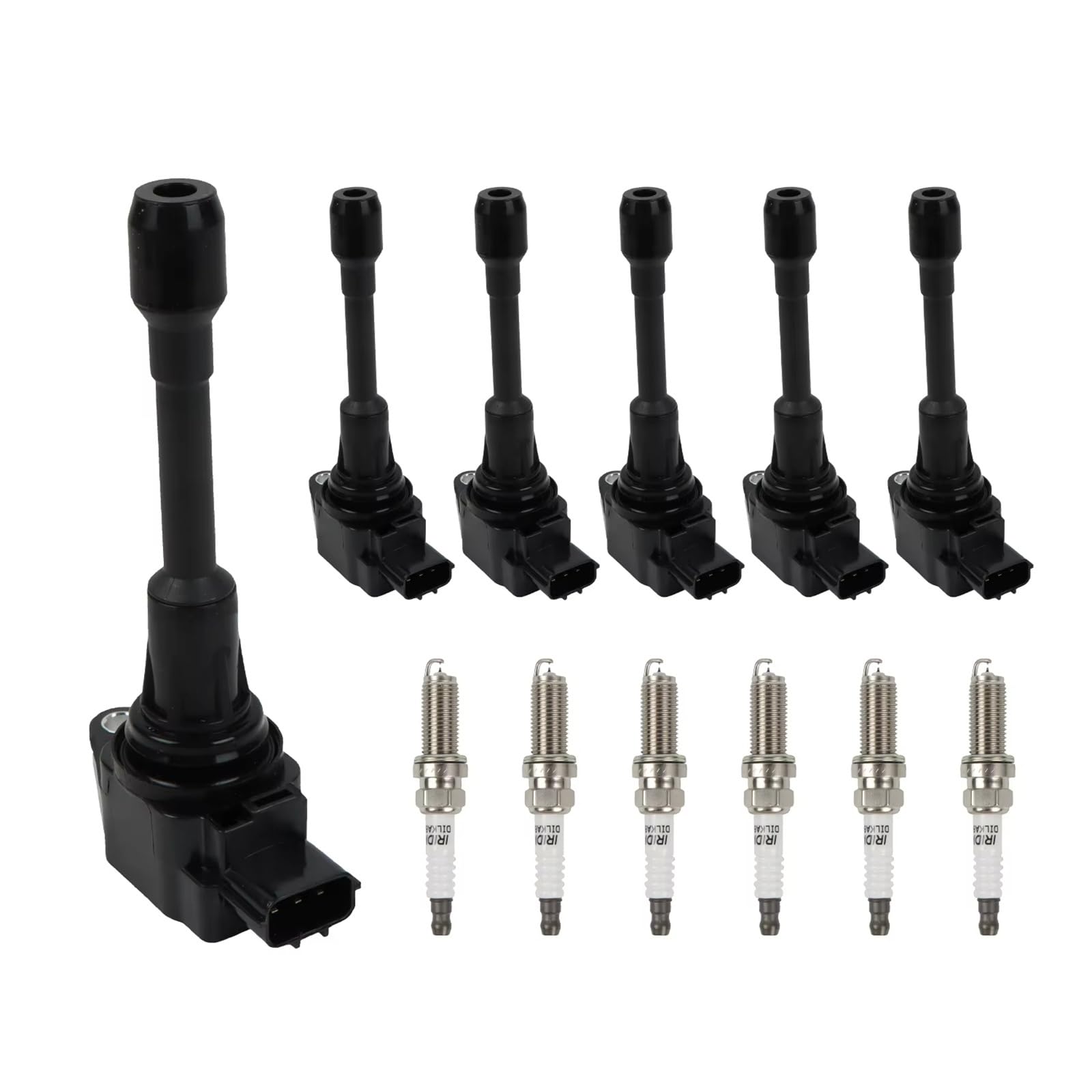 Compatible Con Nissan Para 370Z V6 3.7L 2009-2020 6 Piezas Paquete De Bobina De Encendido Juego De Bobinas De Lápiz Pieza De Repuesto UF617 22448EY00A DF8H11B Bobinas Encendido