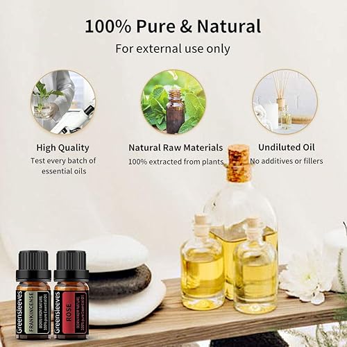 Vista 69 de GREENSLEEVES Juego de aceites esenciales de jazmín rosa, 2 aceites aromáticos puros a base de plantas para aromaterapia, aceites esenciales