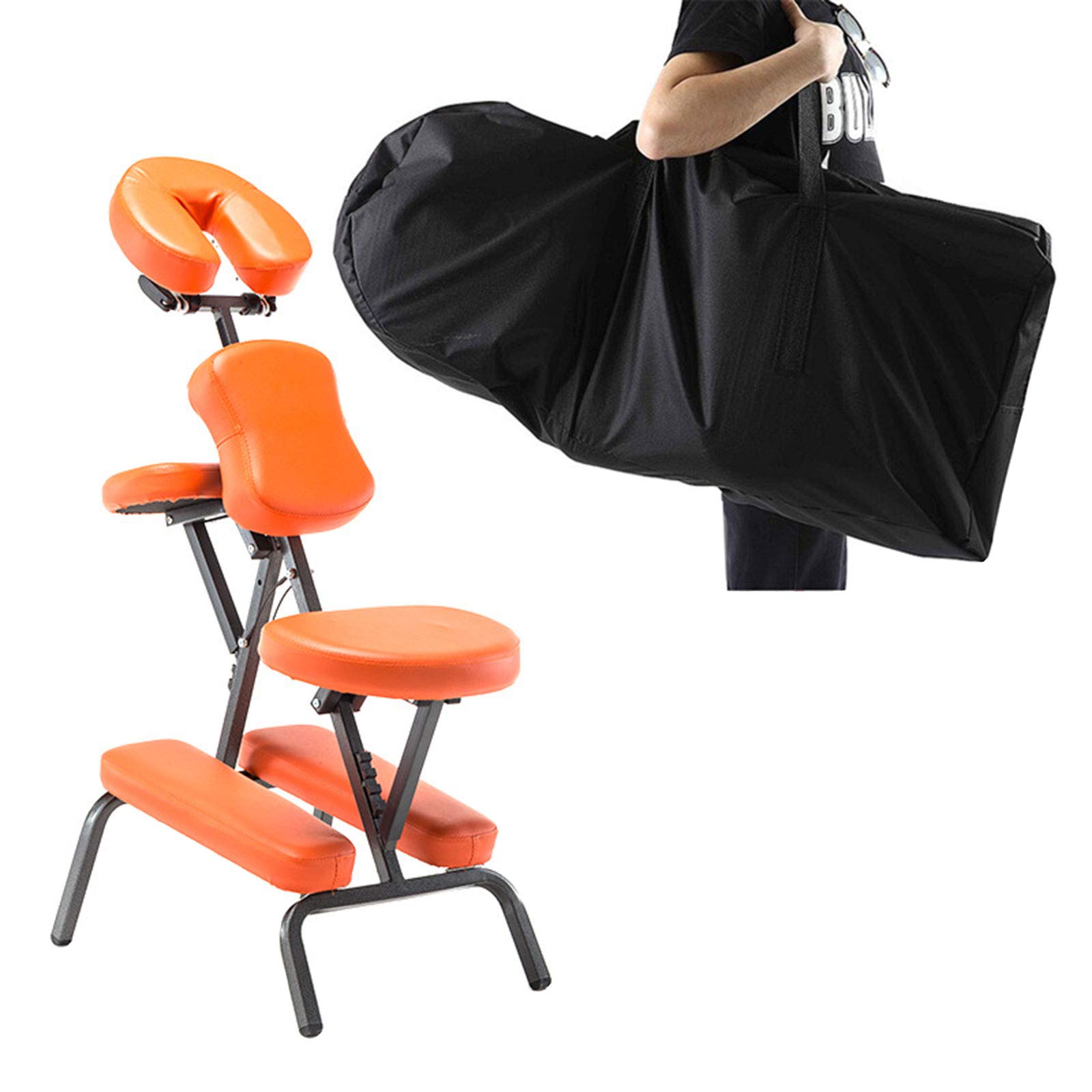 Système de massage de table ELQ pliable et chaise ergonomique portable orange