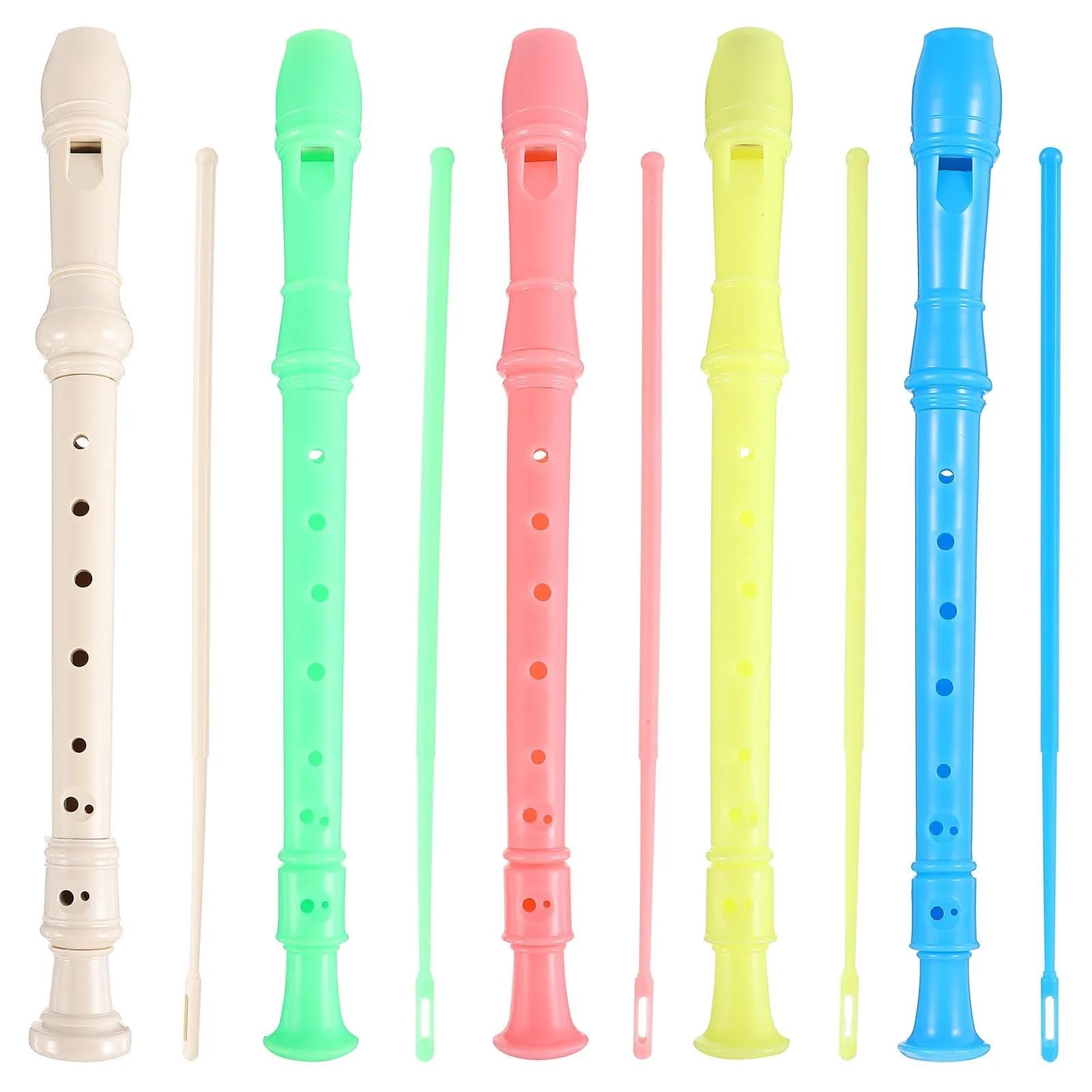 Flauto Dolce Flauti Dolci Soprano Da 5 Pezzi Materiale ABS Durevole | Il suono del flauto è brillante, morbido, bello e preciso.