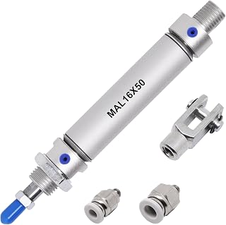 SSYDIEN MAL16x50 Pneumatic Cylinder 16mm Bore 50mm Stroke Double Acting Single Rod Air Cylinder w/ Y Connector & Quick Fittings