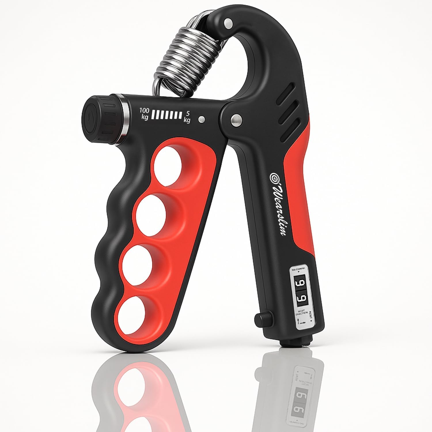 Wearslim® Professional Hand Gripper with Counter & Resistance Bands Set Combo - Adjustable Grip Forearm Strengthener with Latex Elastic Bands for Stretching, Physiotherapy, Home Gym Equipment 1