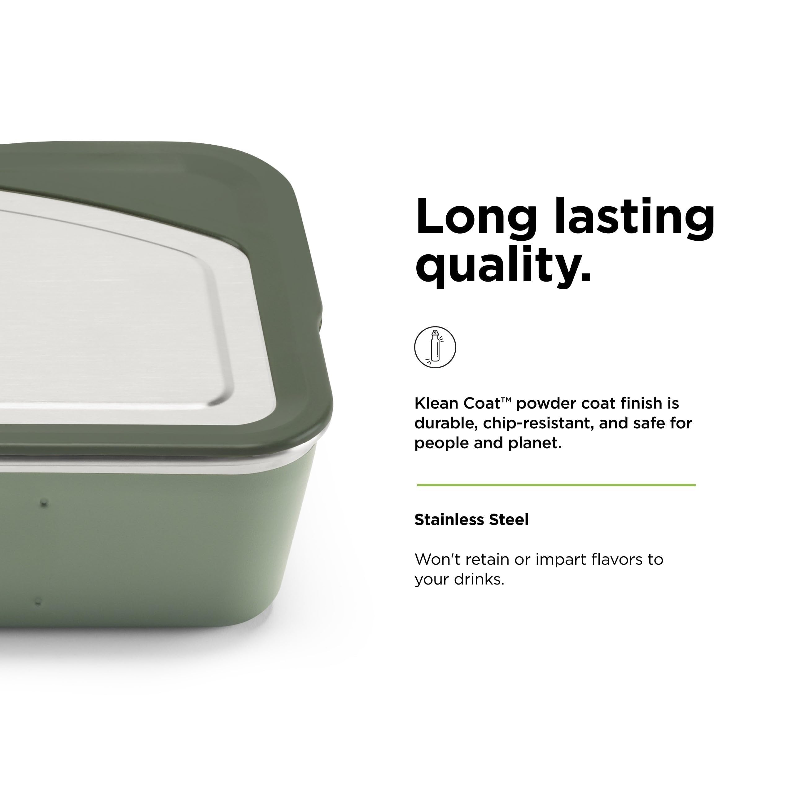 Klean Kanteen Rise Meal 1010623 Lunch Box Stainless Steel in Sea Spray Colour, Leak-Proof, 1005 ml