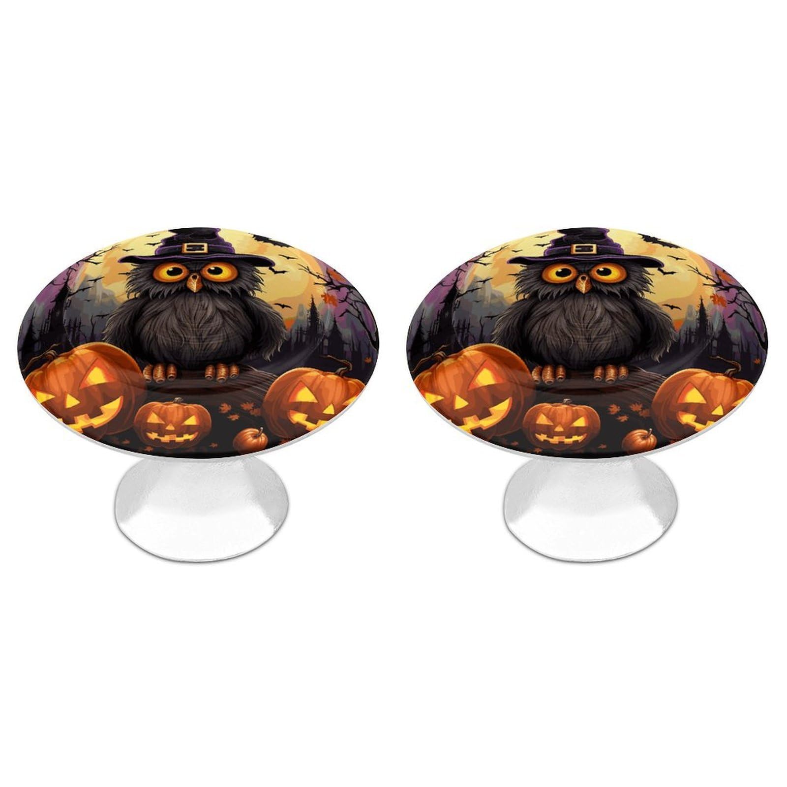 Btcowzrv Style Halloween Owl Ghost Pumpkin 2 Pack Cabinet Knobs Drawer Pulls