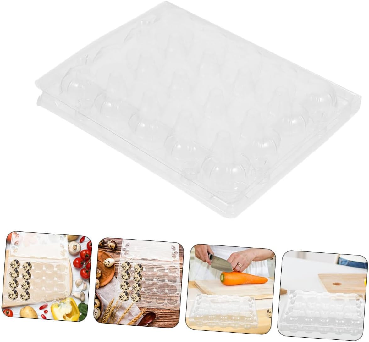 Angoily 20pcs Transparent Quail Holder Reusable Container for Storage Compact Design for Refrigerator and Kitchen Organization and Easy to Clean