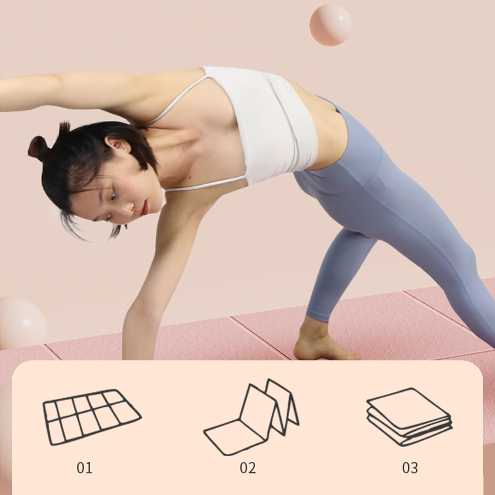 Pieghevole Tappetino Yoga Ecologico In And Elastomeri Termoplastici Per Antiscivolo Versatile Pilates Fitness Ginnastica Donne/Uomini Interno/Esterno