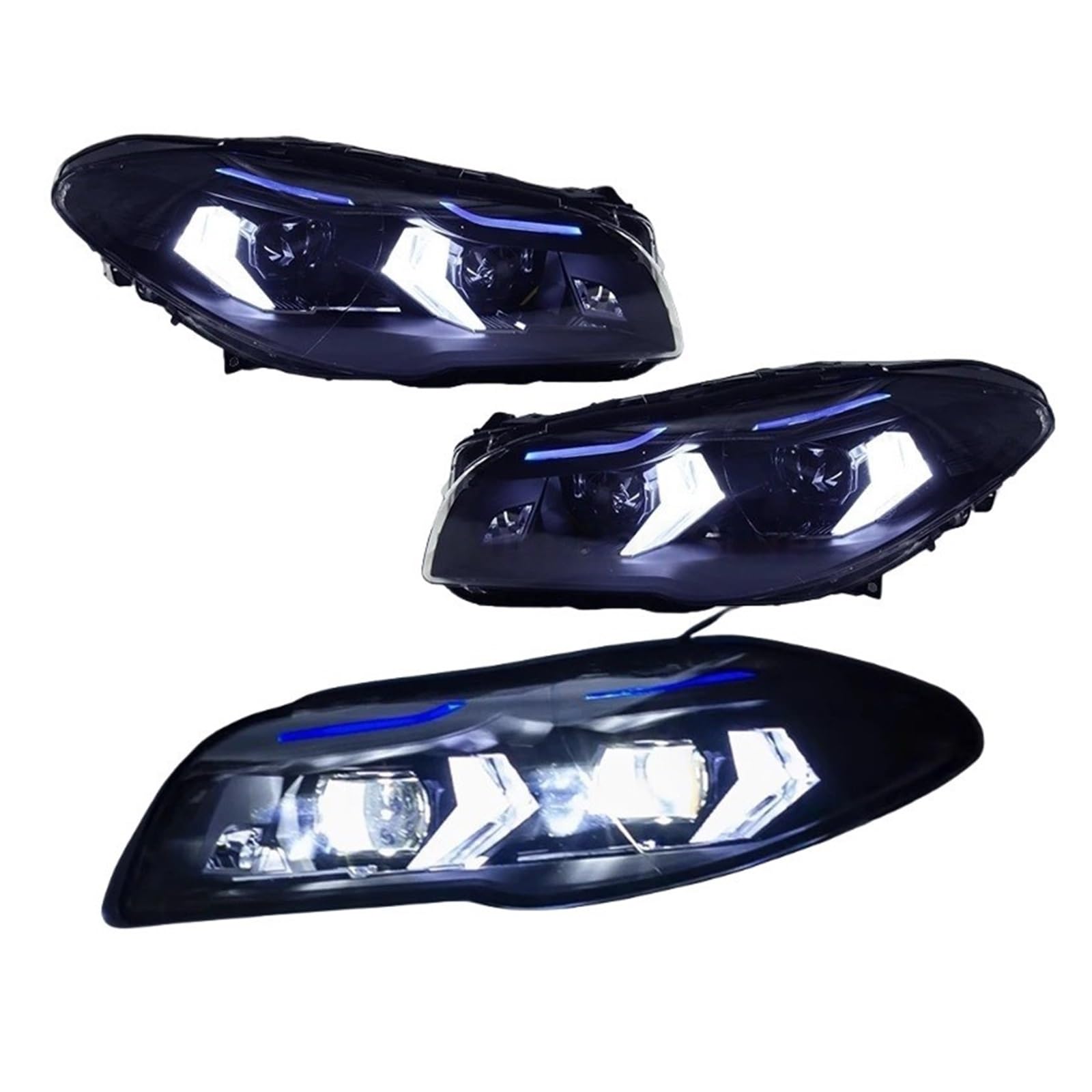 Adatto per BMW Serie 5 F10 F18 2010-2017 Gruppo fari Anteriori Luci diurne Conversione lampade proiettore bio-ottiche (B)