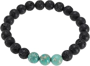 The Lord of the Tools Bracelet Pierre Volcanique de Lave Naturelle pour Homme Femme Pierre Oeil de Tigre Bracelet 18.5-19cm Corde Élastique pour Noël Fête des Mères Anniversaire Fête des Pères