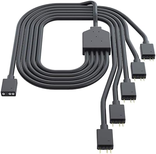 Cooler Master 1 a 5ARGB cable de extensión ARGB de 1 a 5 cabinas divisoras ARGB adecuado para sincronización ARGB de 3 pines en el ventilador del