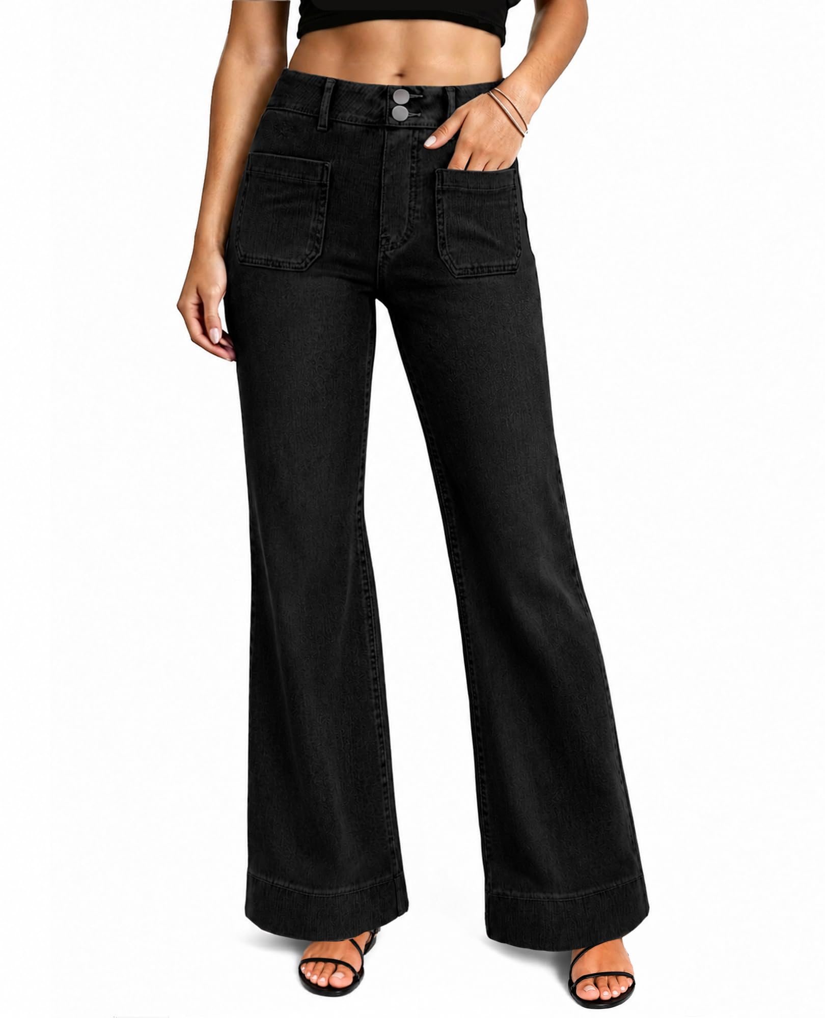 FireSwan Straight Leg Jeans for Women High Waist Stretchy Denim Pant Trendy