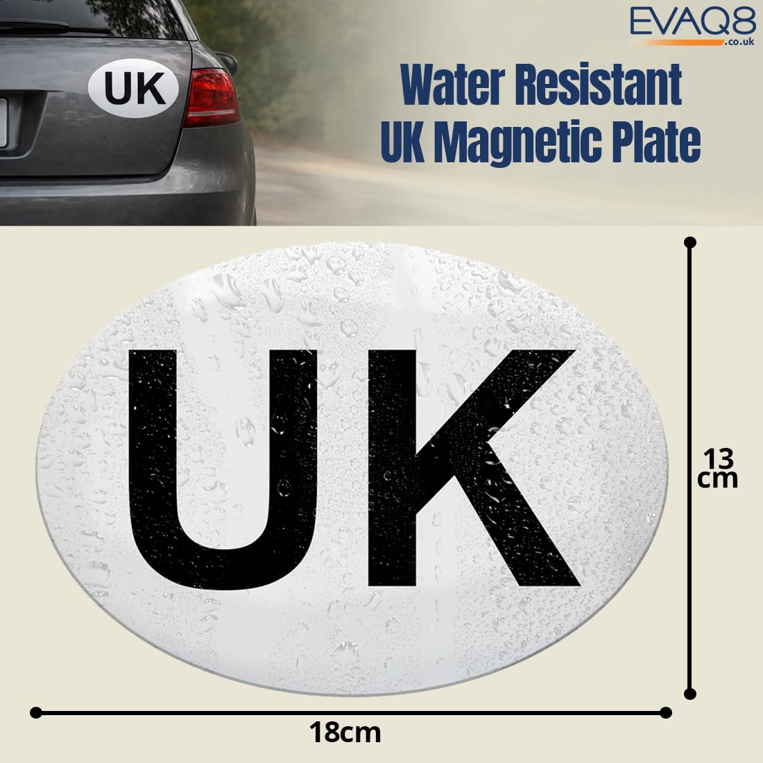 EVAQ8 Europe Travel Driving Kit 2026 Includes the Four Core Items UK Cars Must Carry When Travelling to France, Italy, Germany, Spain: UK Sticker, Warning Triangle, Vests, Headlamp Beam Converters - 5