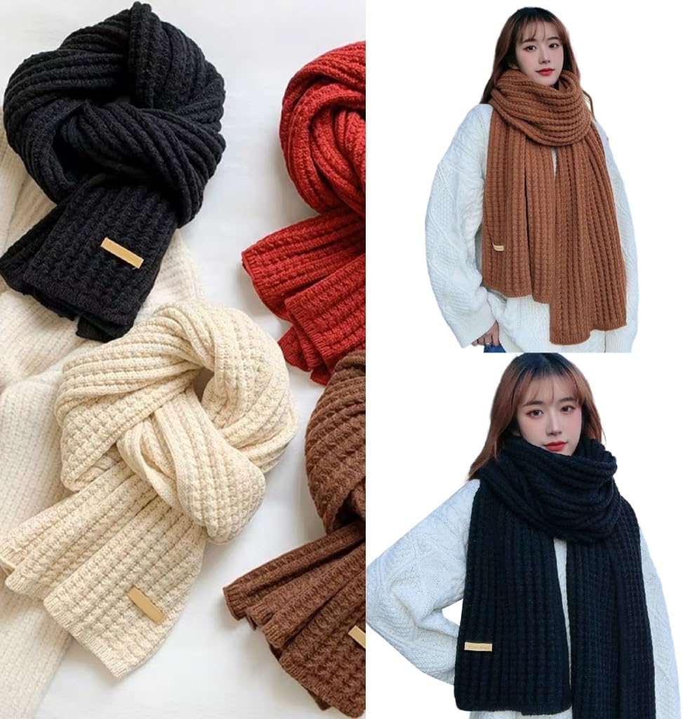 Stylish Knitted Neck Scarf with Thick Yarn for Teens Girl and Women Cold Weather Neck Gaiter Neck Wrap for Shopping