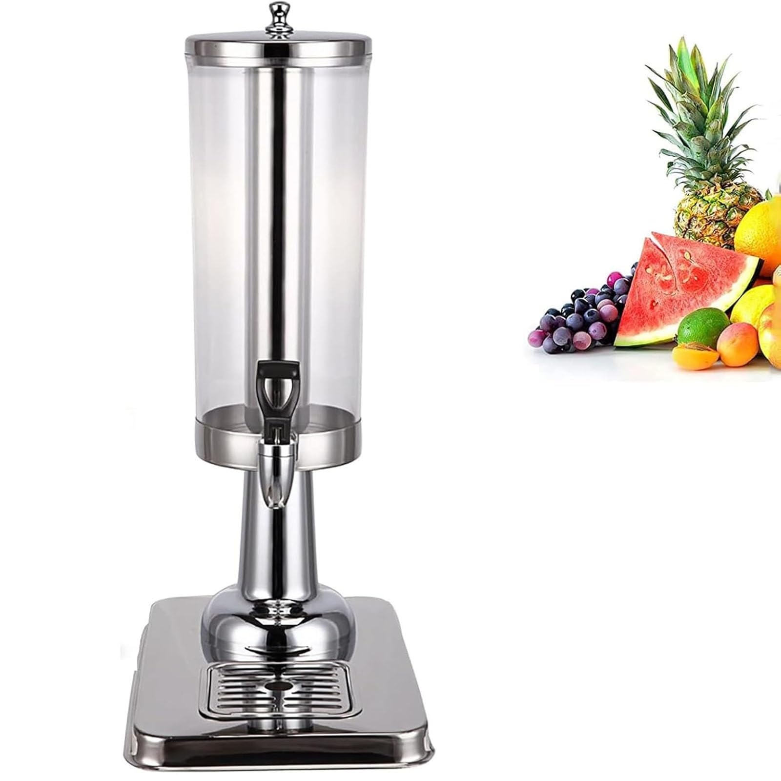Distributore di bevande, in acciaio inox, 3 l, 6 l, con raffreddamento del nucleo di ghiaccio, vassoio per rubinetto e spruzzi, macchina per bevande fredde per ristoranti, feste, catering, casa