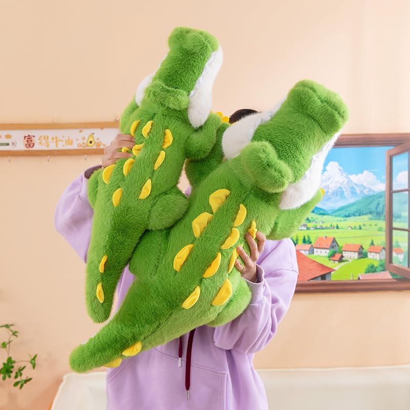 champracer PlüSchtiere Krokodil Squishy, Groß Stofftier TeddybäR Kuscheltier Kissen (90cm,Grün)